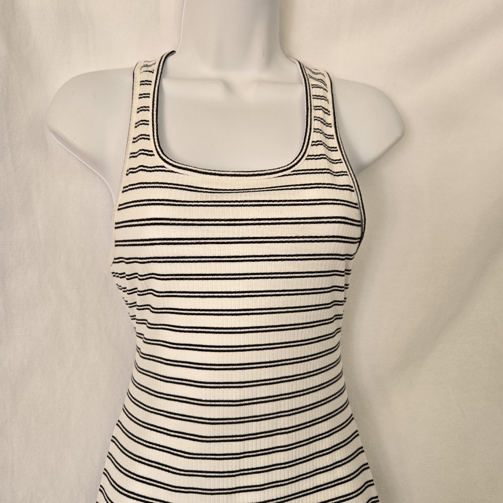 Striped Black and White Halter Maxi Summer Knit Dress Size S